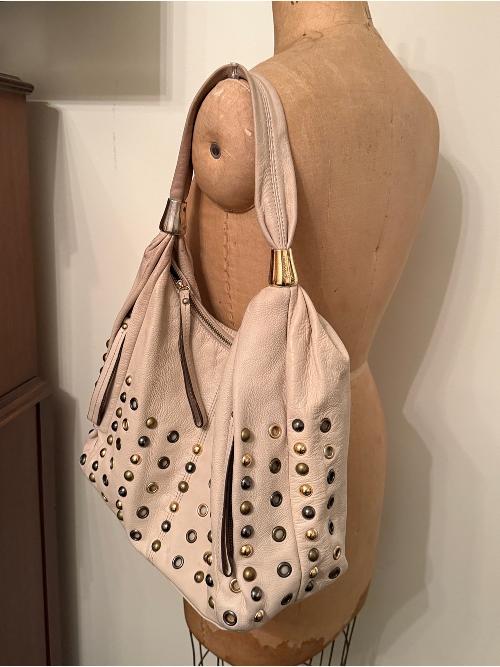 B. Makowsky Studded Slouchy Hobo Bag - Picture 3 of 10